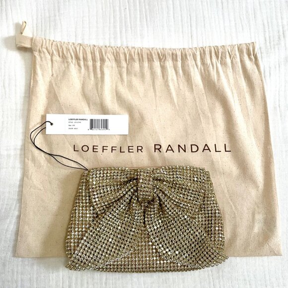 Loeffler Randall Jolene Gold Diamanté Bow Clutch – NWT - Picture 4 of 7